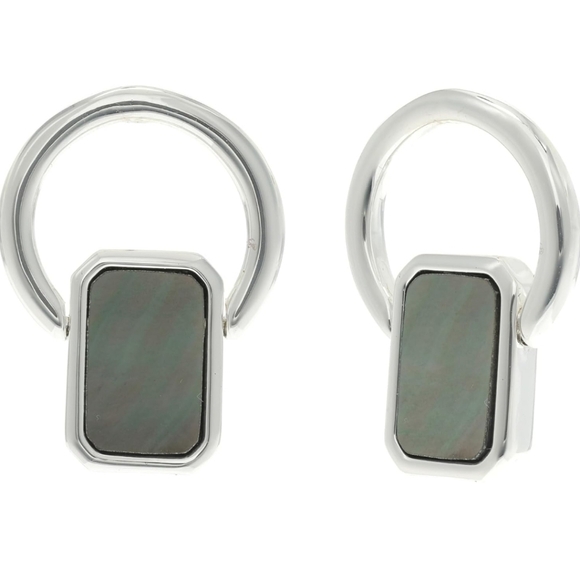 ❤️Madewell❤️Silver Inlaid Statement Door Knocker Earrings💥💥 - Picture 6 of 8